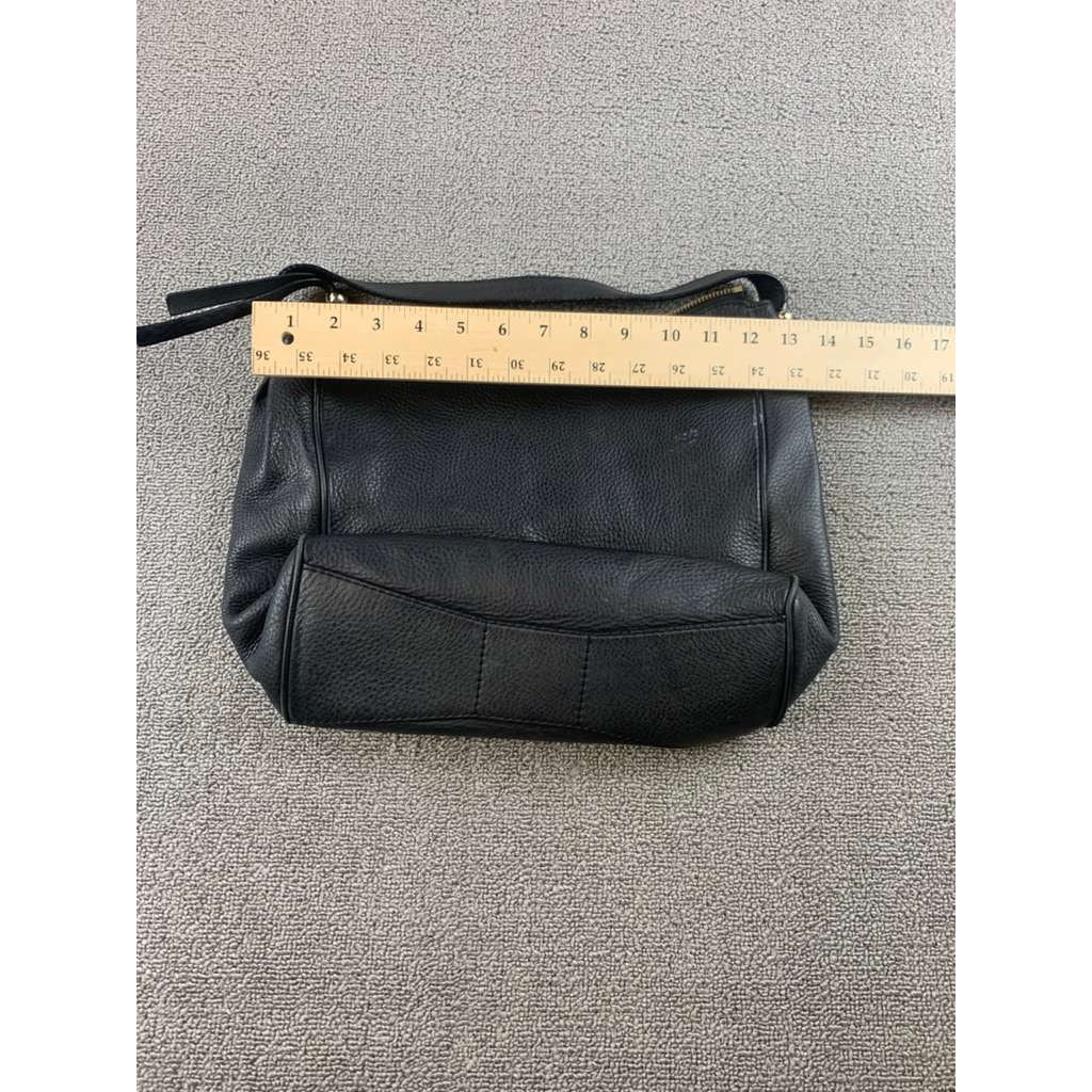 Kate Spade New York Shoulder Hobo Bag Women Black Cow Leather Pebbled Logo