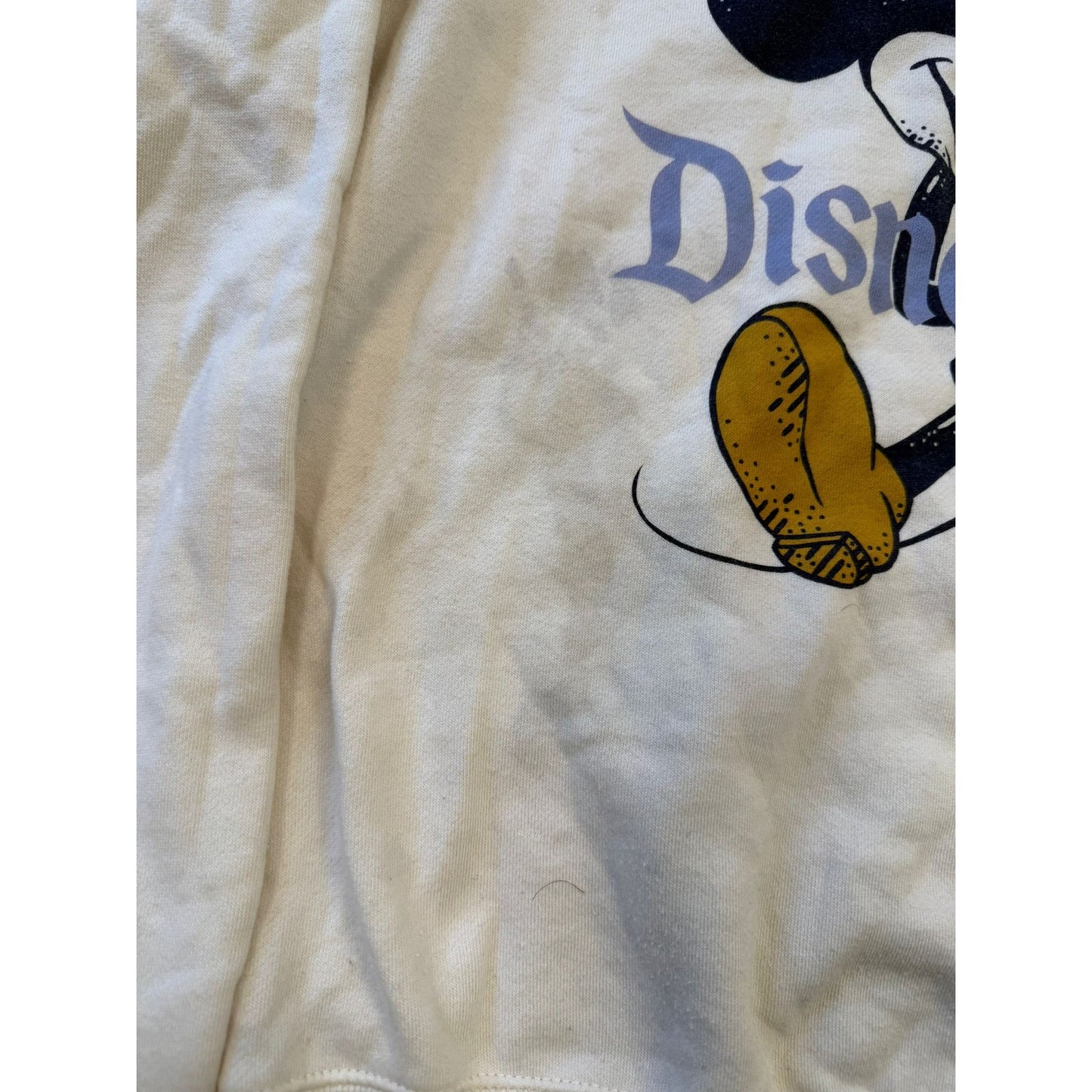 Disney Women Extra Small Disneyland Mickey Mouse White Pullover Sweatshirt