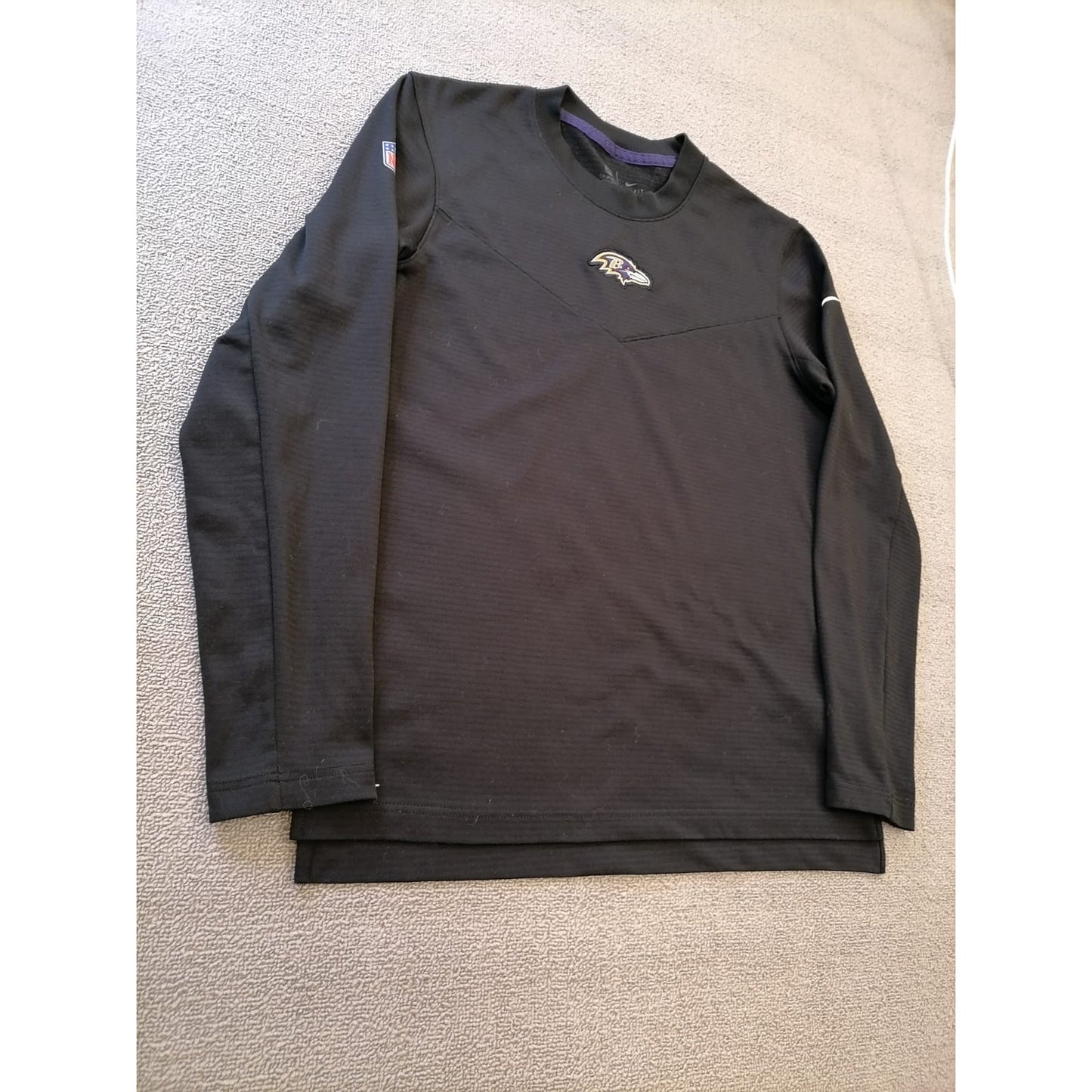 Nike Dri-Fit Men's S Baltimore Ravens Black Long Sleeve Shirt NFL Apparel