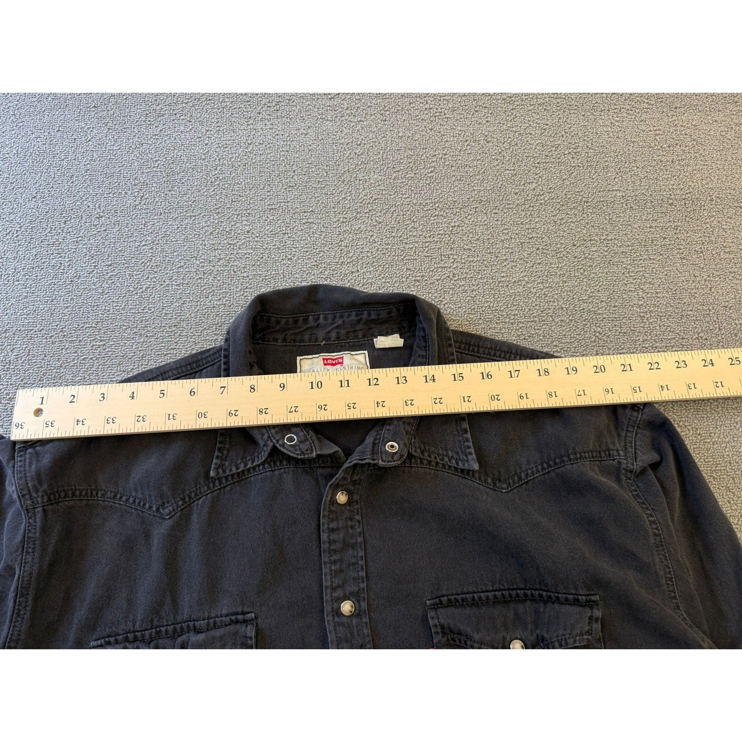 Levis Mens XXL Black Western Jean Snap Shirt Long Sleeve
