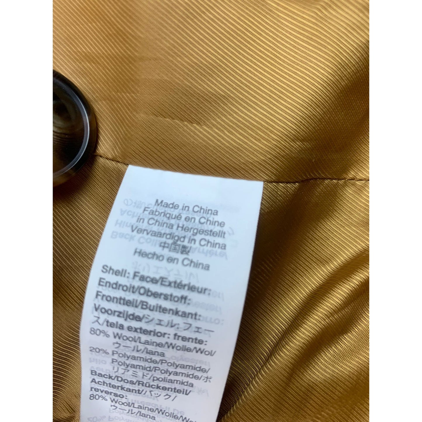 Madewell Women's Medium Brown Wool Duster Camel With Notch Lapels Coat