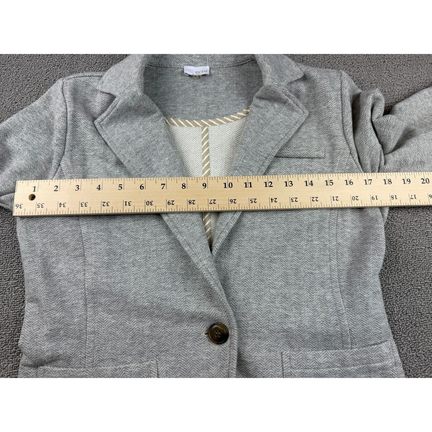 Ecru Women Small Gray Knit Blazer Light Weight Minimalist