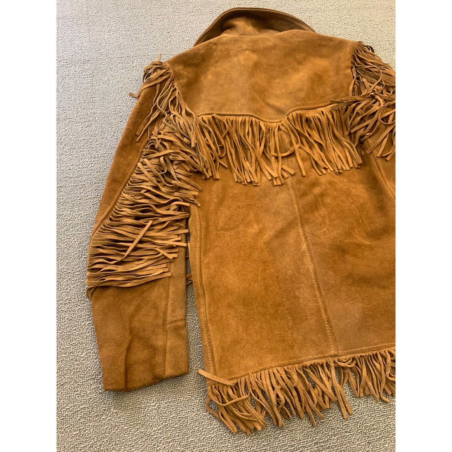 VINTAGE SCHOTT BROS. RANCHER Size 16 Brown Suede Fringe Jacket