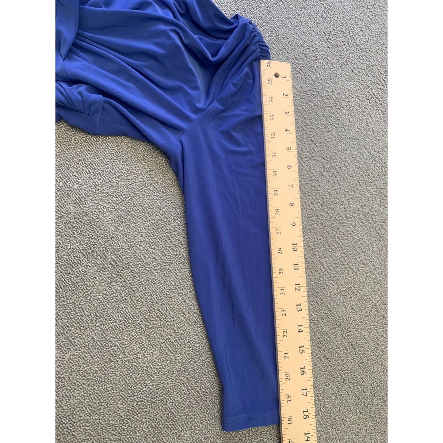 Lauren Ralph Lauren Elsie Dress Blue Size 4 Sleeve Surplice Neck Stretch