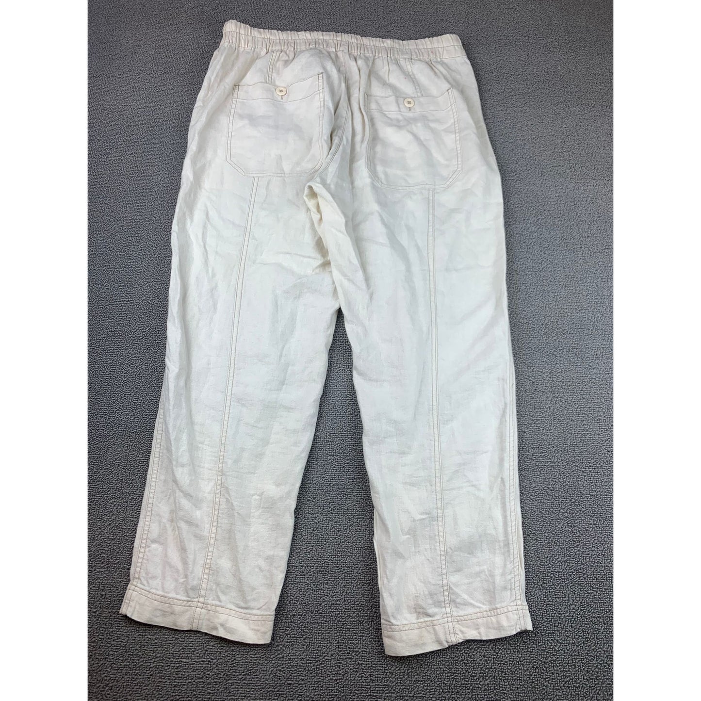 FREE PEOPLE Women's Small White Paperbag Cropped Waist Chino Pants Jeans