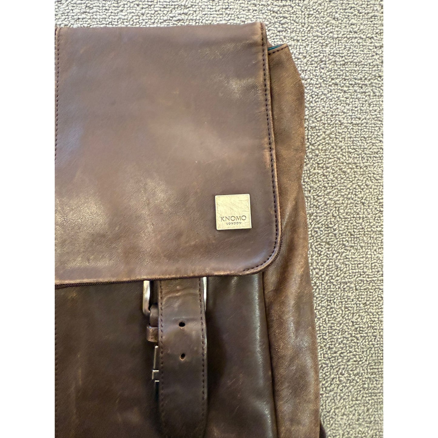 KNOMO London Hudson Men's Brown Leather Business Backpack