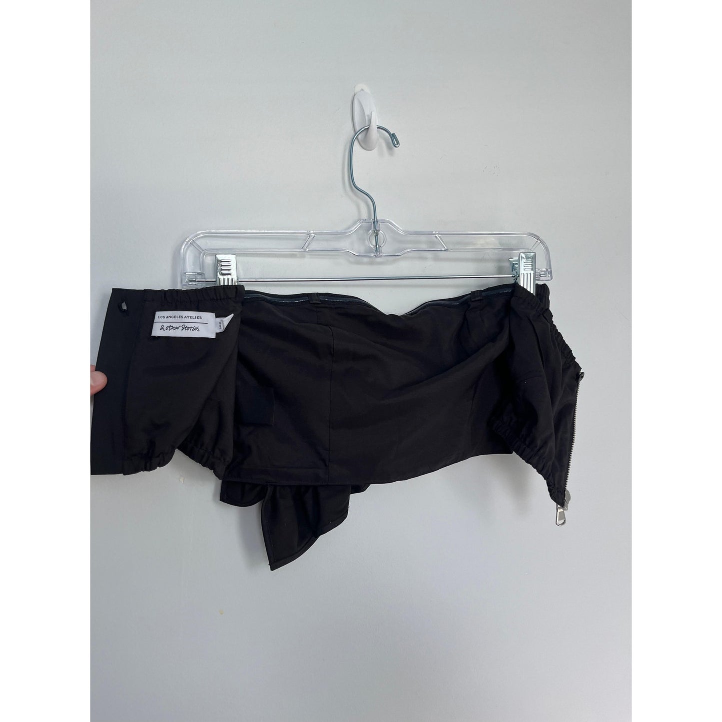 & Other Stories Black Strapless Ruffle Top Women US6 One Shoulder Partywear