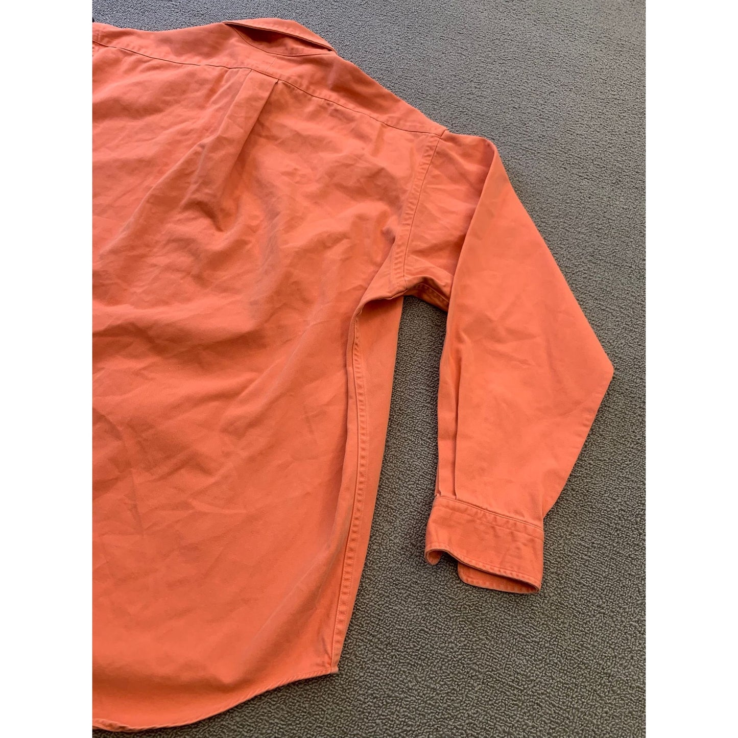 RALPH LAUREN Men's Large Orange Solid Button-Down Shirt