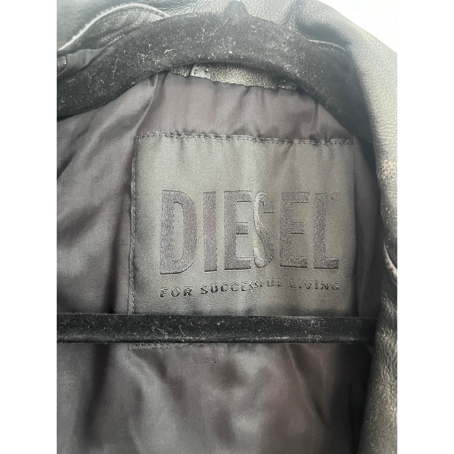 Diesel Moto Jacket Kids No Size Black Faux Leather Buckle Trim Biker Style