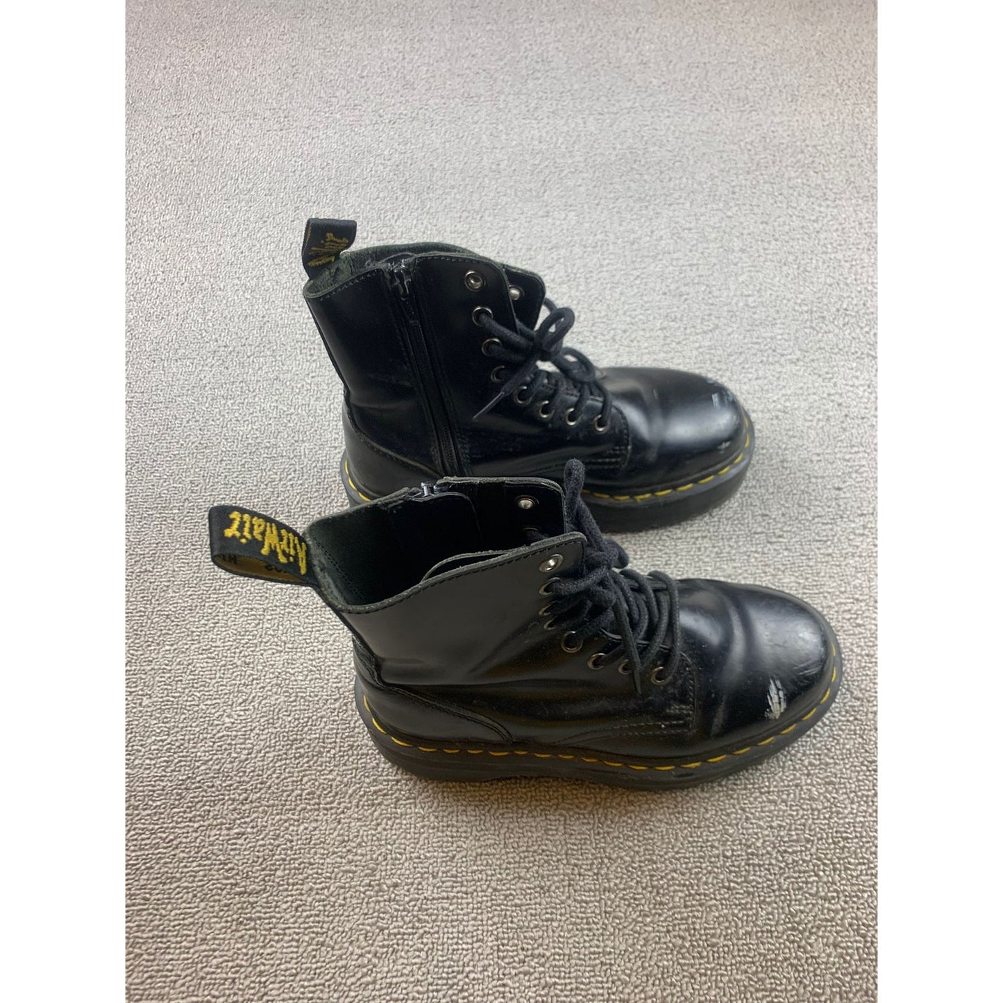 Dr. Martens Women US 5 M Black Jadon Lace Up Platform Leather Boots Combat