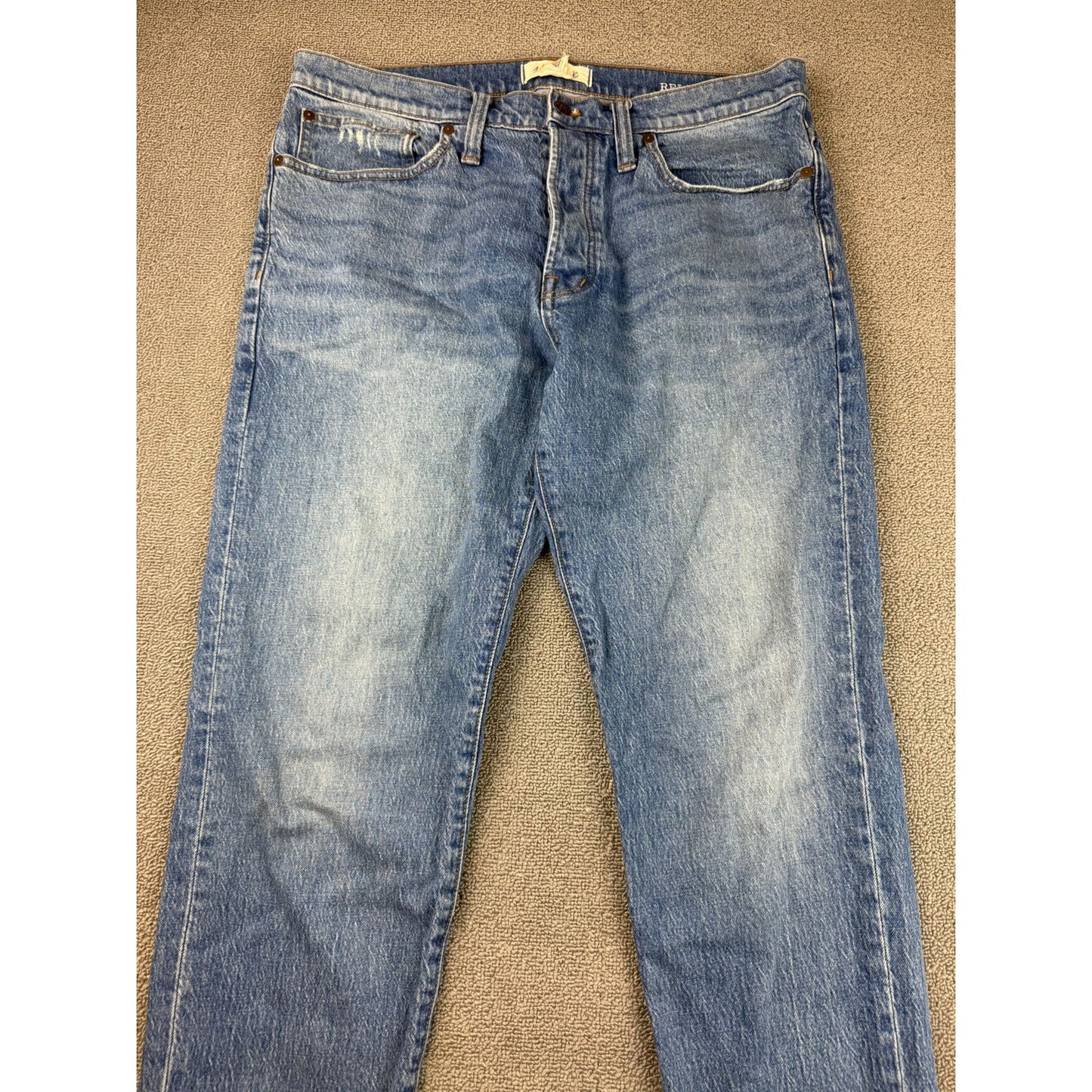 Madewell Mens W34 L32 Blue Denim Straight Leg Jeans