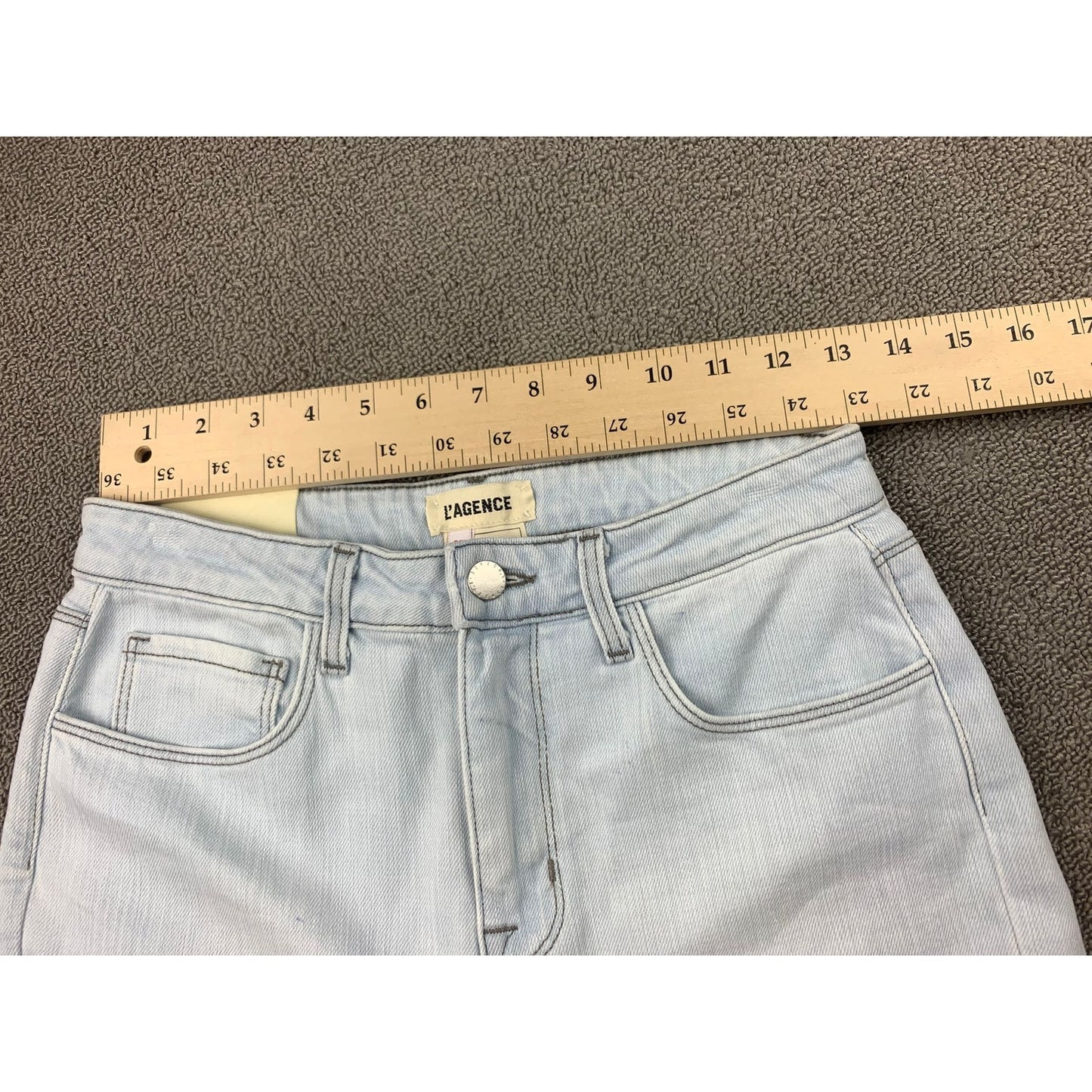 L‘Agence Women’s Sz 27 White Distressed Fringe High Rise High Line Skinny Jeans