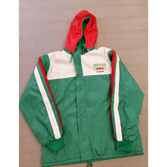 Anthoc Bogotá Vintage Medium Male Green White Red Full Zip Hooded Outdoor Jacket