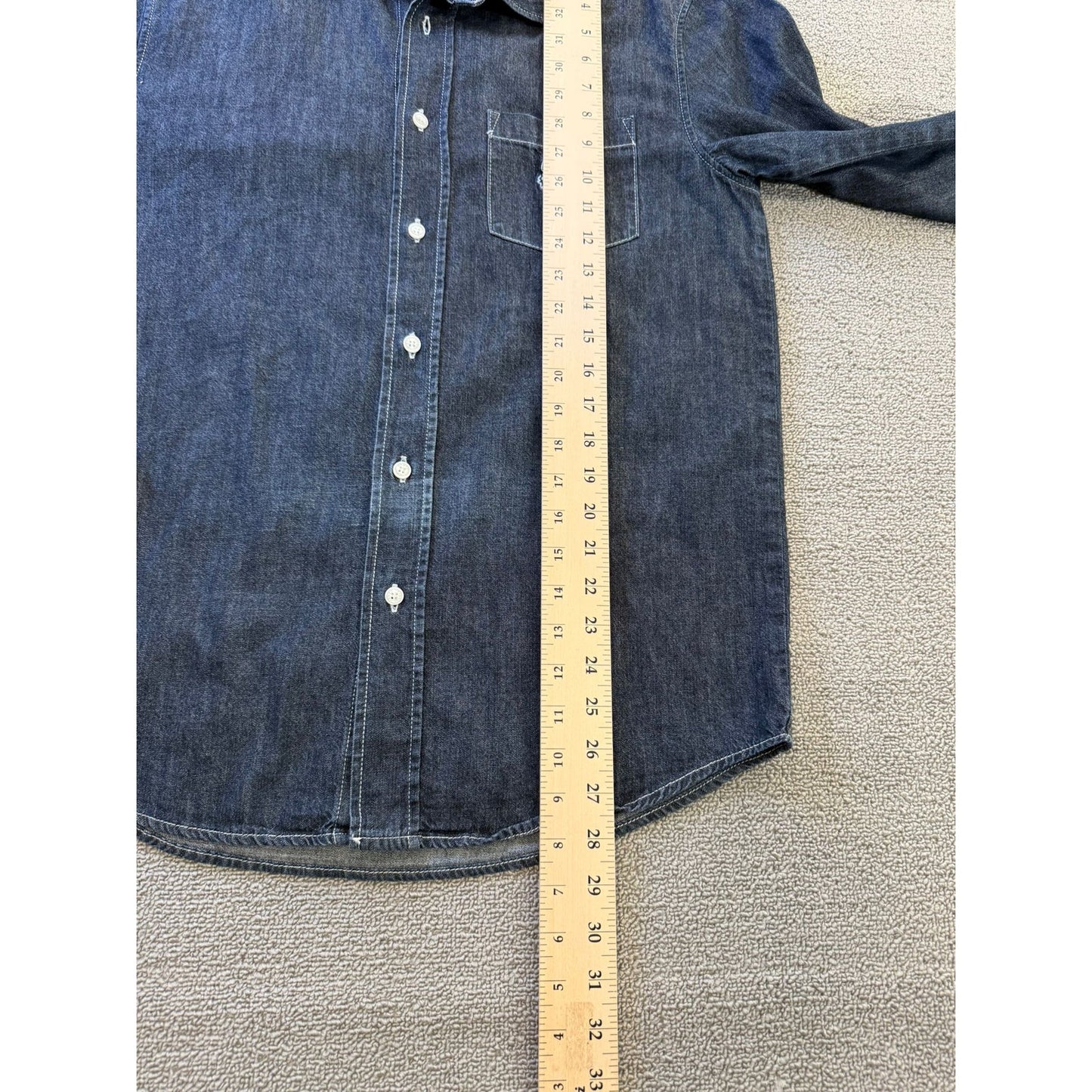 Kenzo Paris Medium Mens Blue Denim Button Up Long Sleeve Shirt