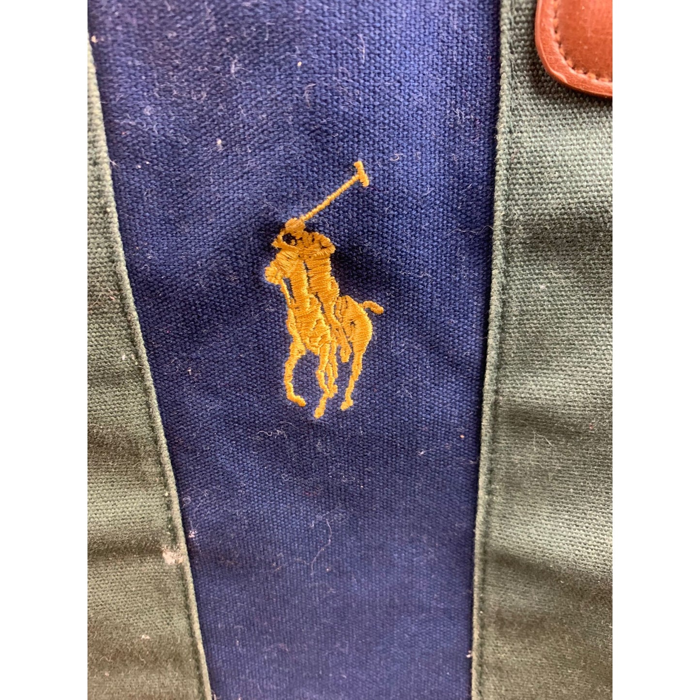 Vintage Polo Ralph Lauren Canvas Duffle Bag with Embroidered Pony Logo