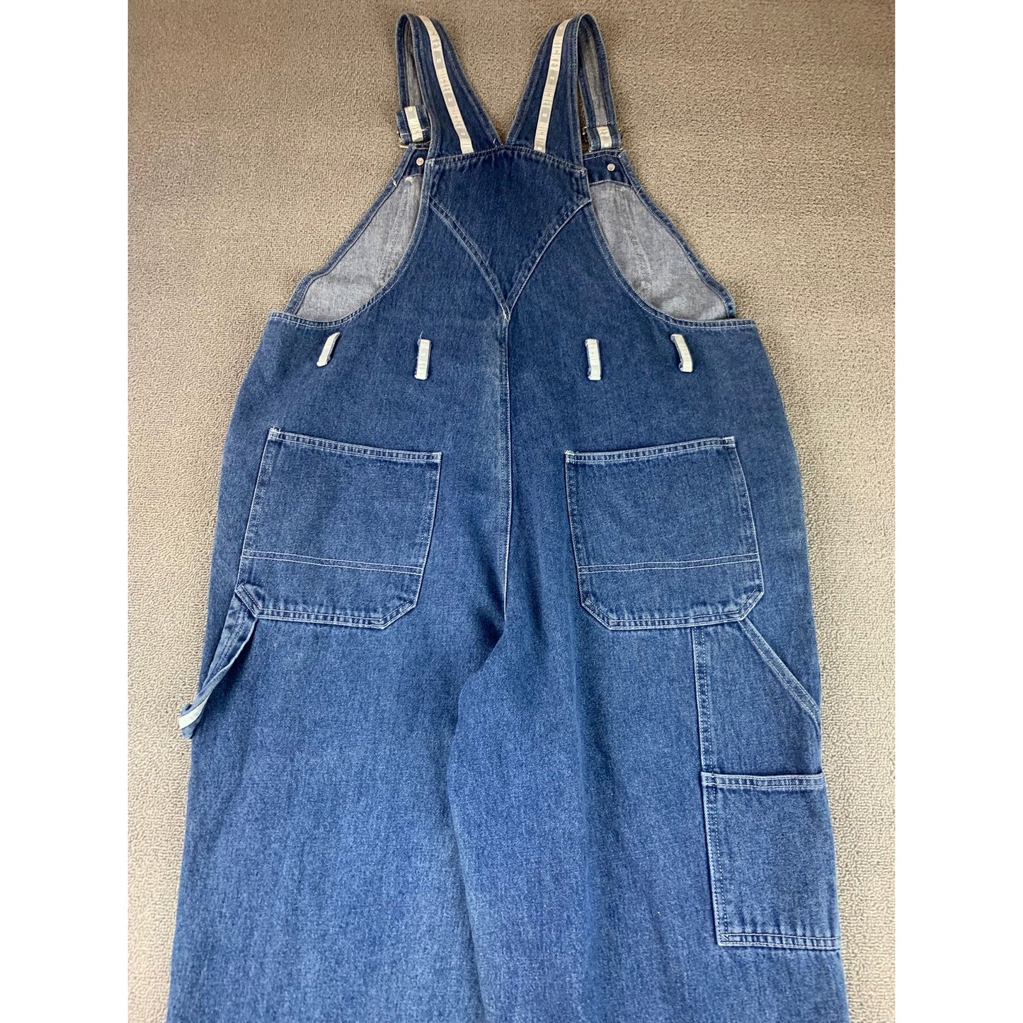 Vintage Disney Catalog Mickey Mouse Denim Overalls Women XL Mickey Bib Patch
