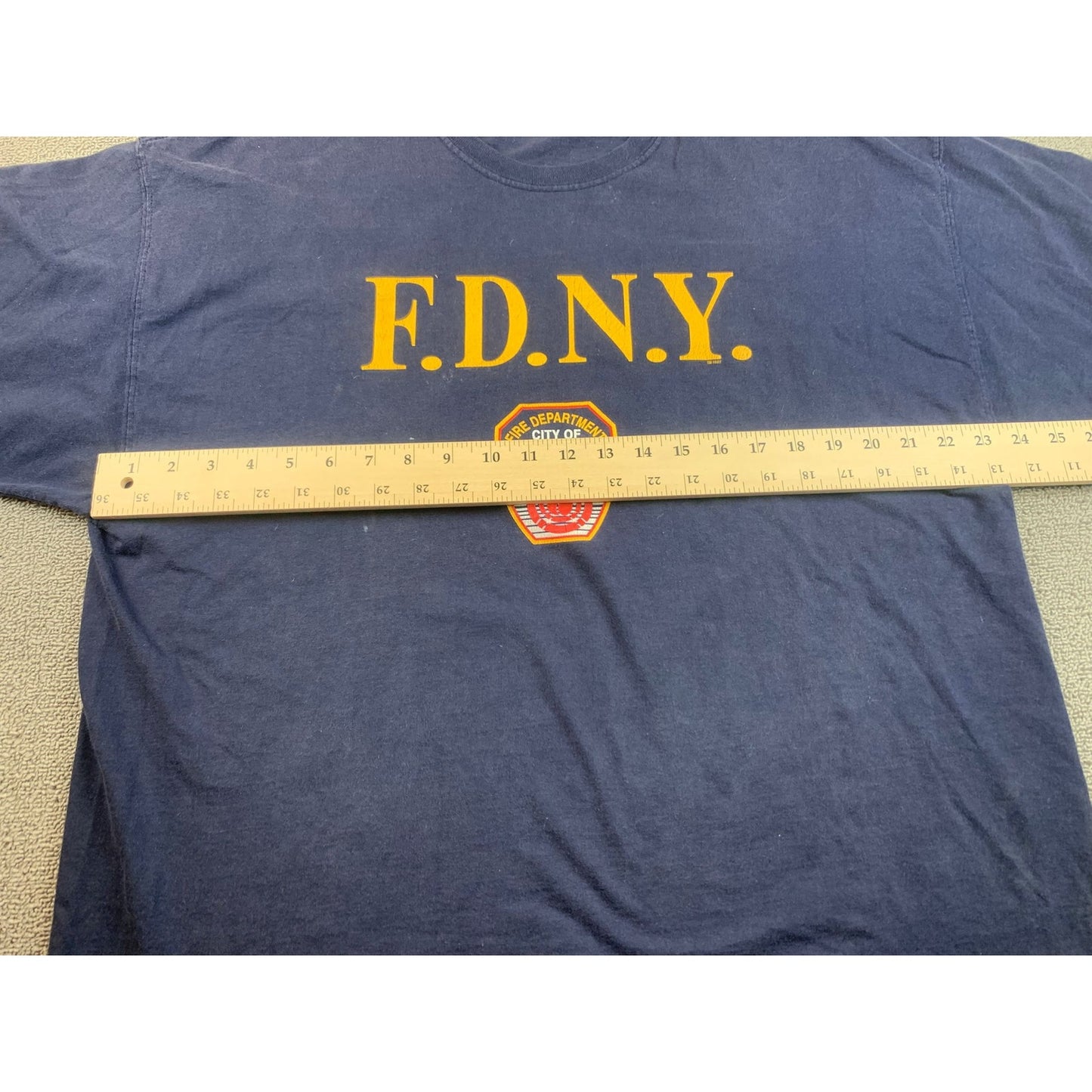 Vintage Jerzees Men's XL Dark Blue Fire Department FDNY NYC Graphic T-Shirt