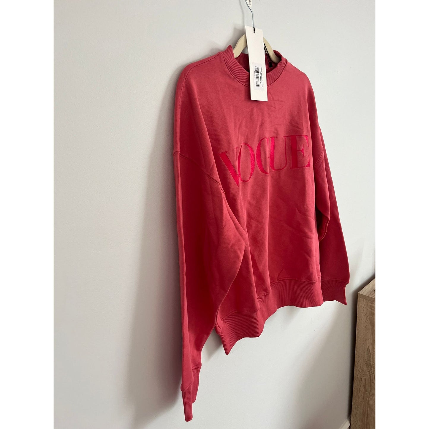 Vogue Collection Sweatshirt Women M Pink Crewneck Pullover Logo Cotton Blend
