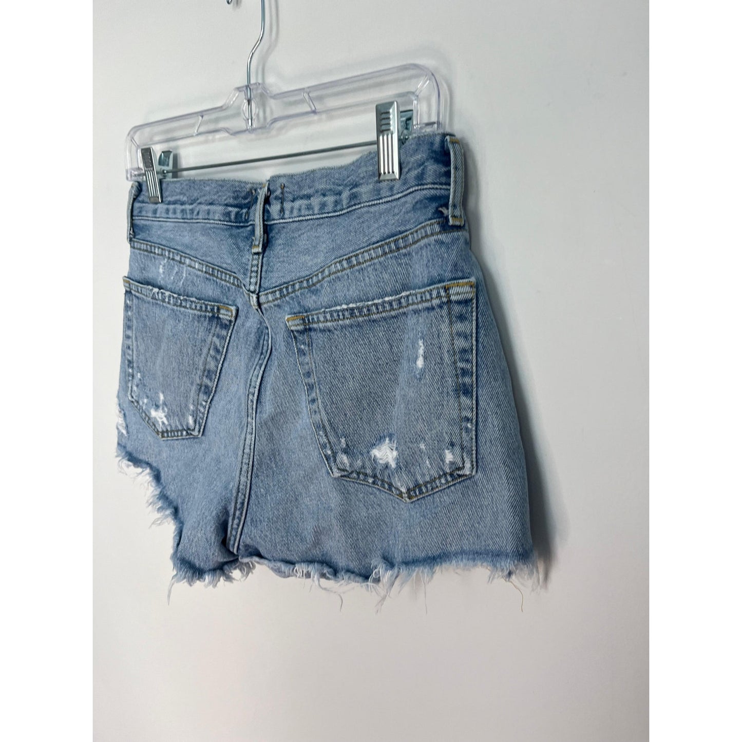 AGOLDE Parker Vintage Shorts Women 25 Blue Distressed Frayed Hem High Rise