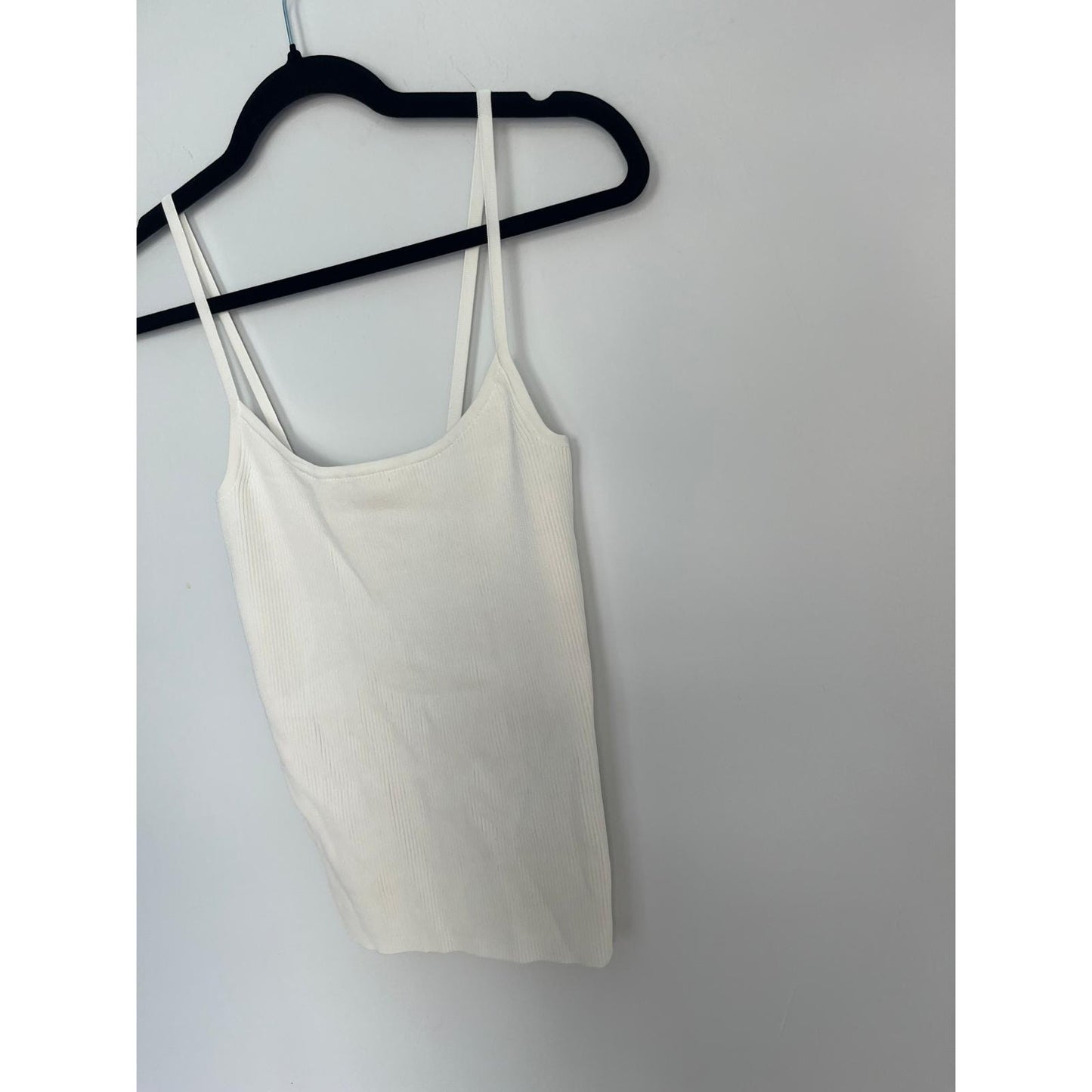 Intermix Ribbed Knit Cami Top Women Small White Minimalist Summer Tank
