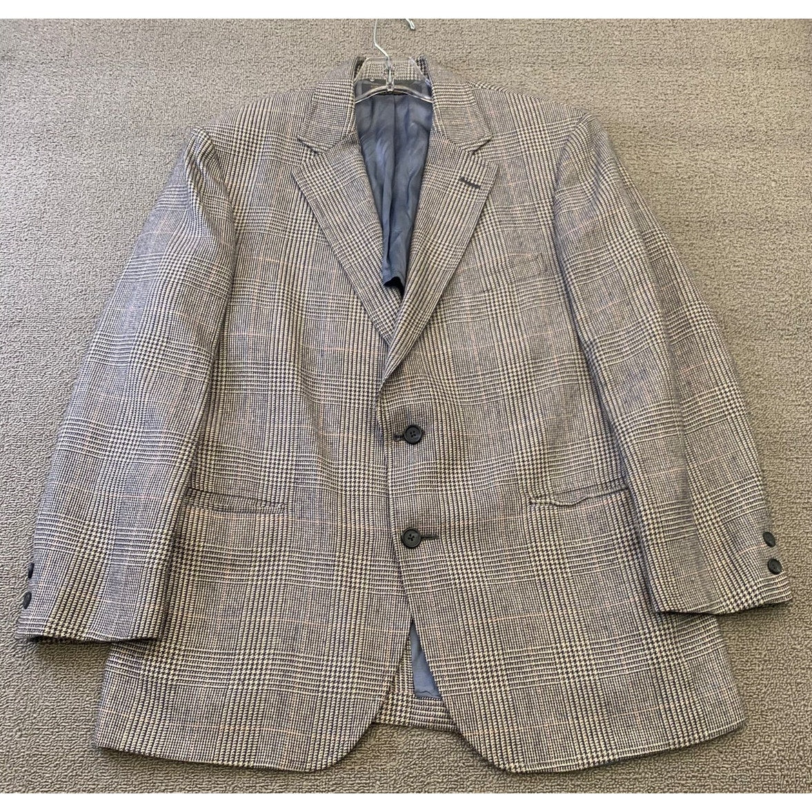 Vintage Brooks Brothers 346 Men's 42R Beige Plaid Wool Sport Coat Blazer