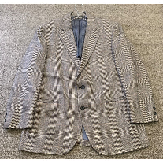 Vintage Brooks Brothers 346 Men's 42R Beige Plaid Wool Sport Coat Blazer