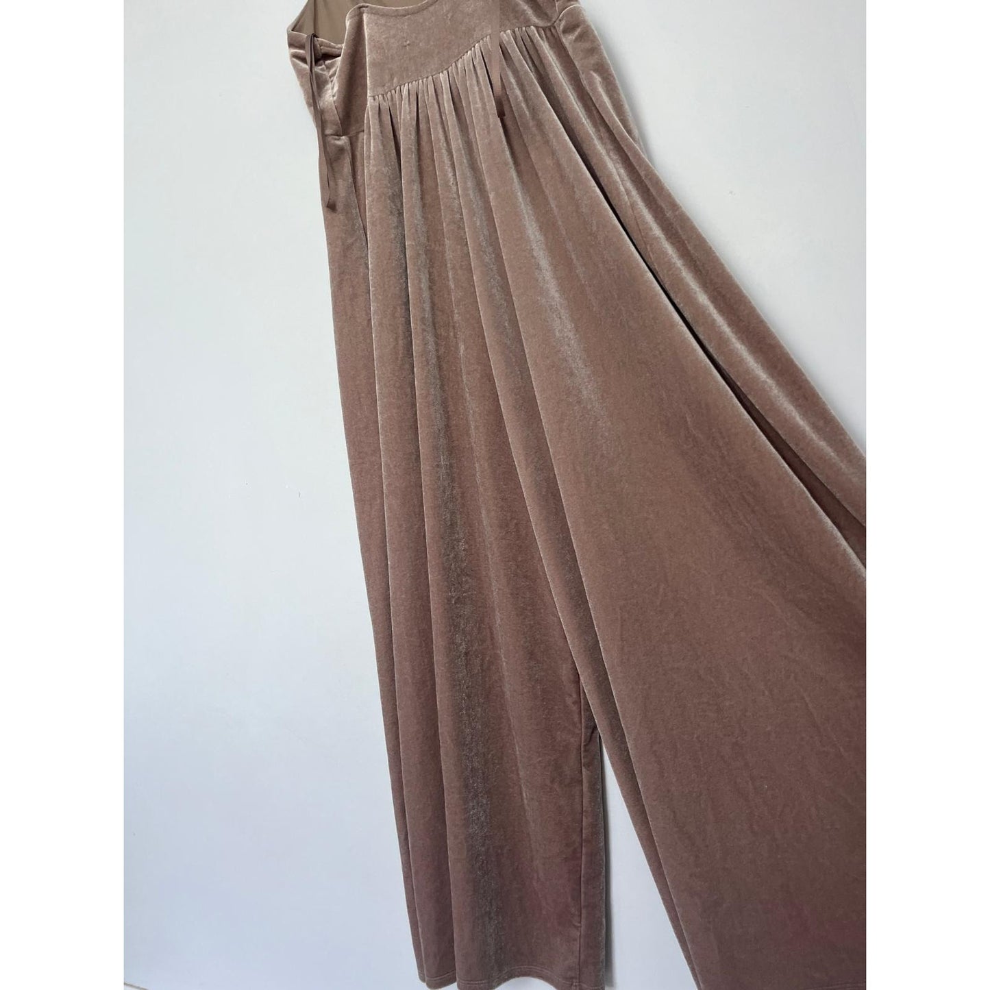 Urban Outfitters Velvet Jumpsuit Womens Small Pink Wide Leg Strappy