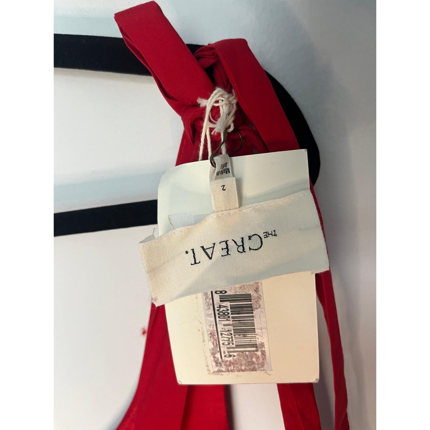 The Great Red Mini Dress Women 2 Tie Strap Cotton Fit And Flare NWT