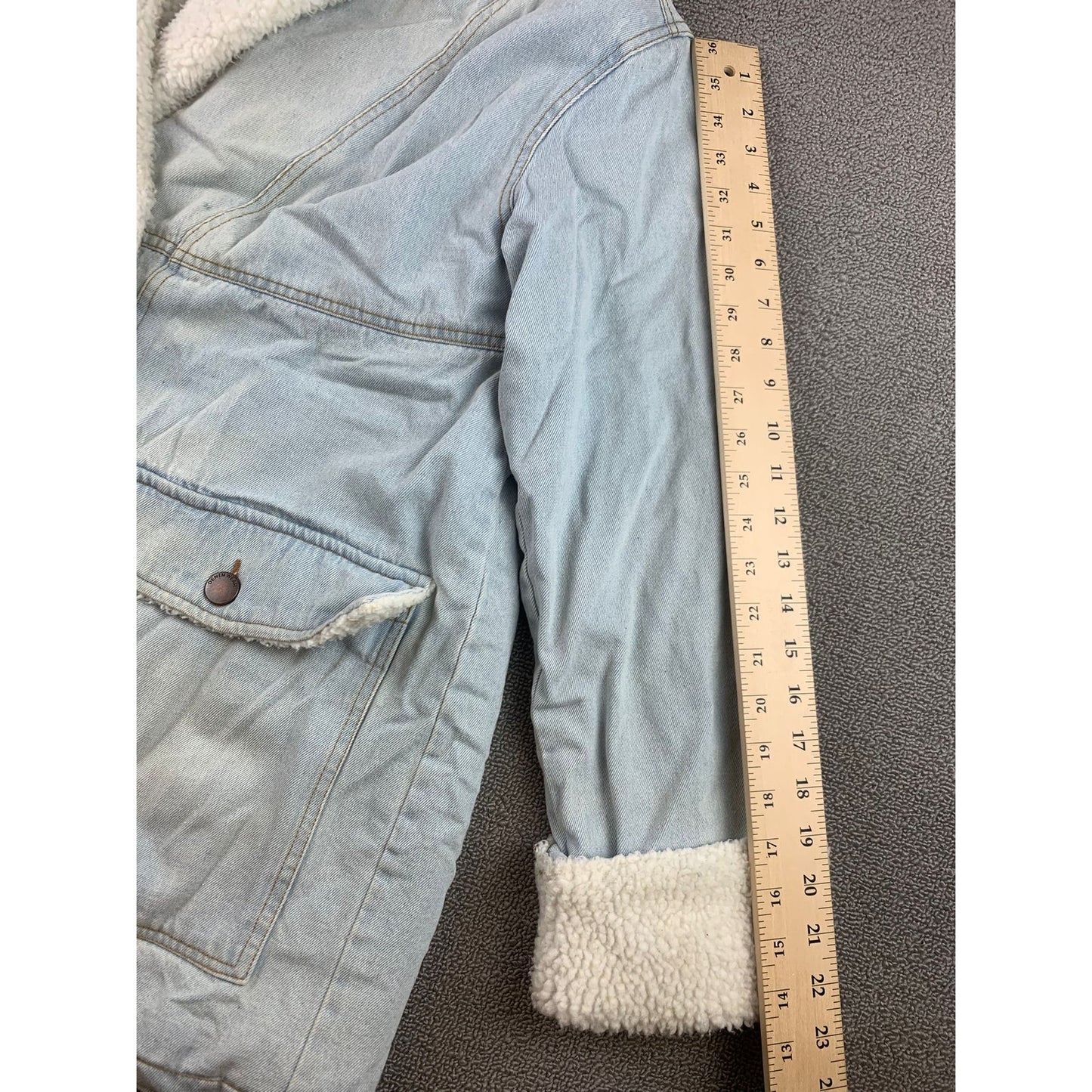 Ashley Vintage Charm Lined Denim Jean Jacket With Measurement Photos