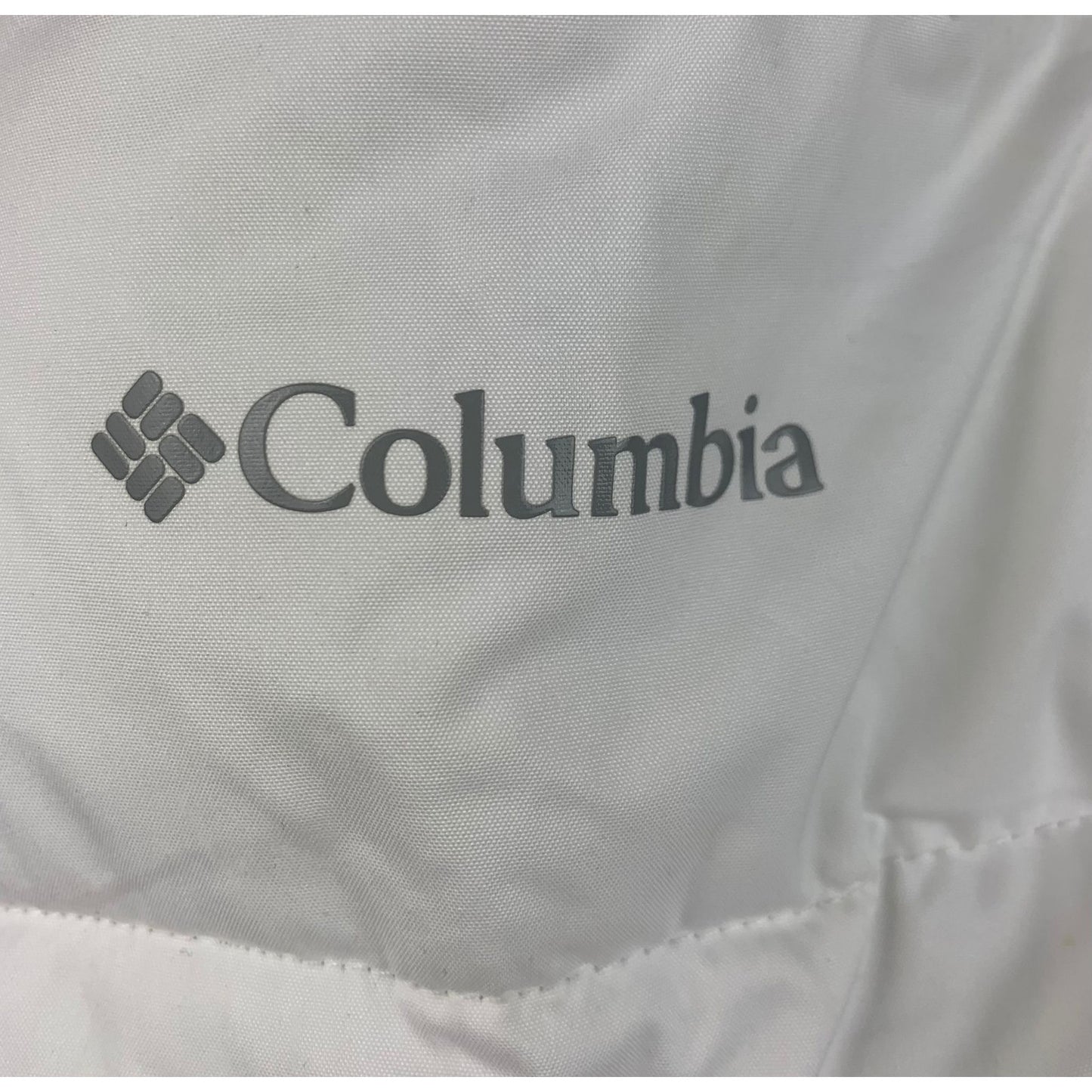 Columbia Women Medium White Puffer Jacket Hooded Down Coat