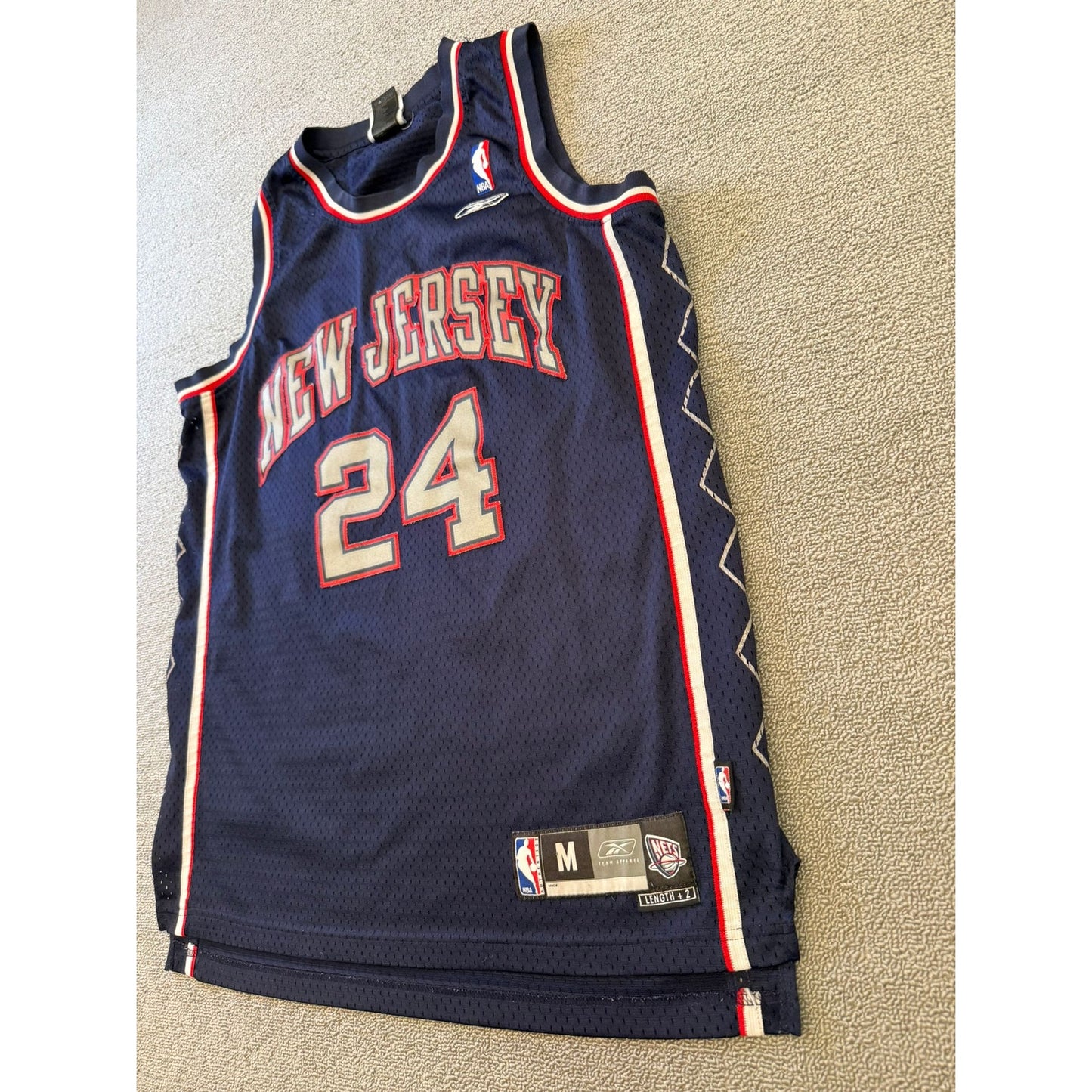 Vintage Richard Jefferson #24 Reebok New Jersey Nets NBA Jersey Men Medium
