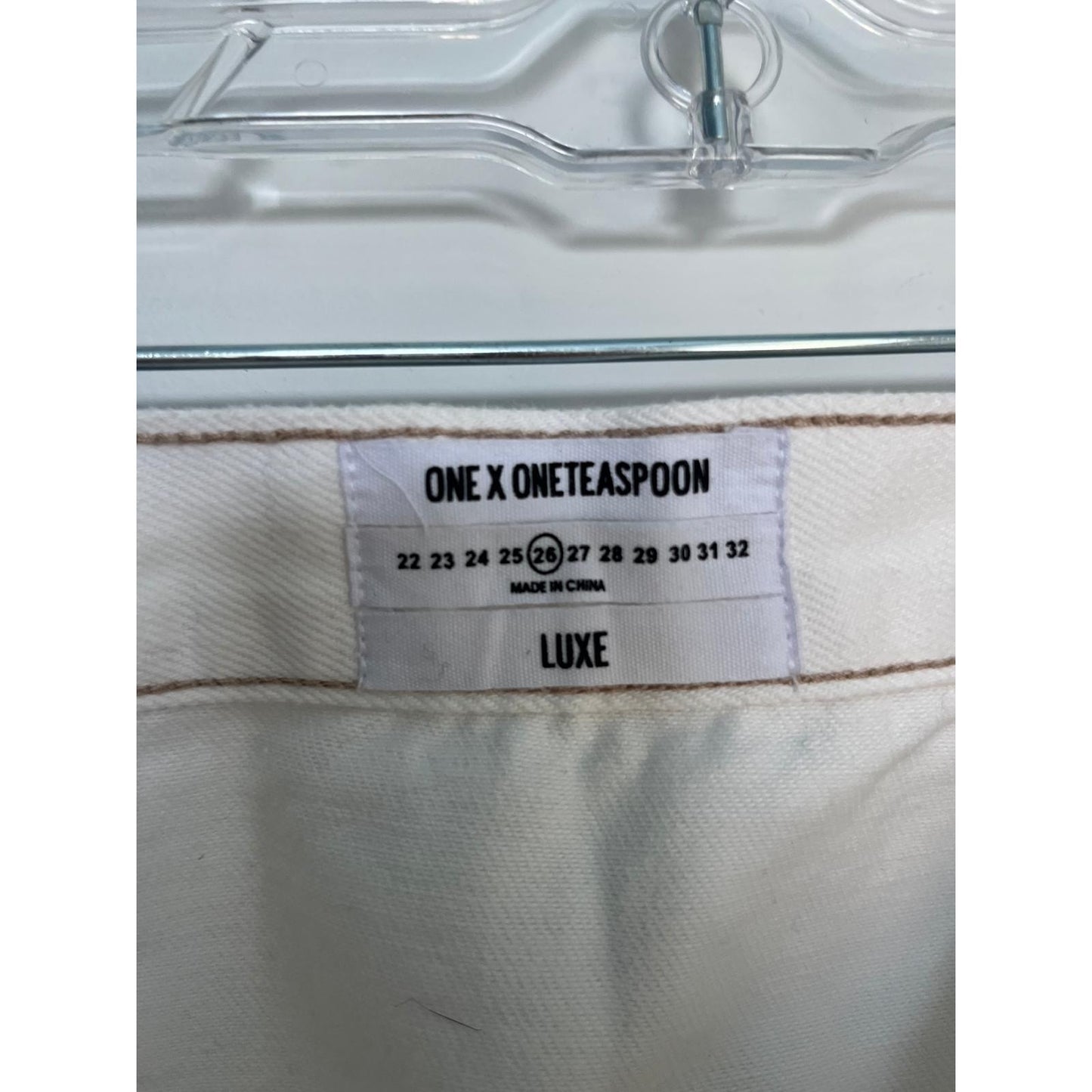 One x OneTeaspoon White Denim Wrap Mini Skirt Women 26 Distressed Raw Hem