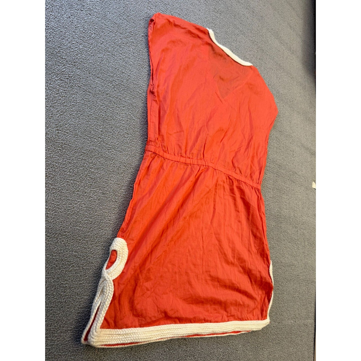 Aqua Woman Medium Orange Tunic Dress Crochet Trim