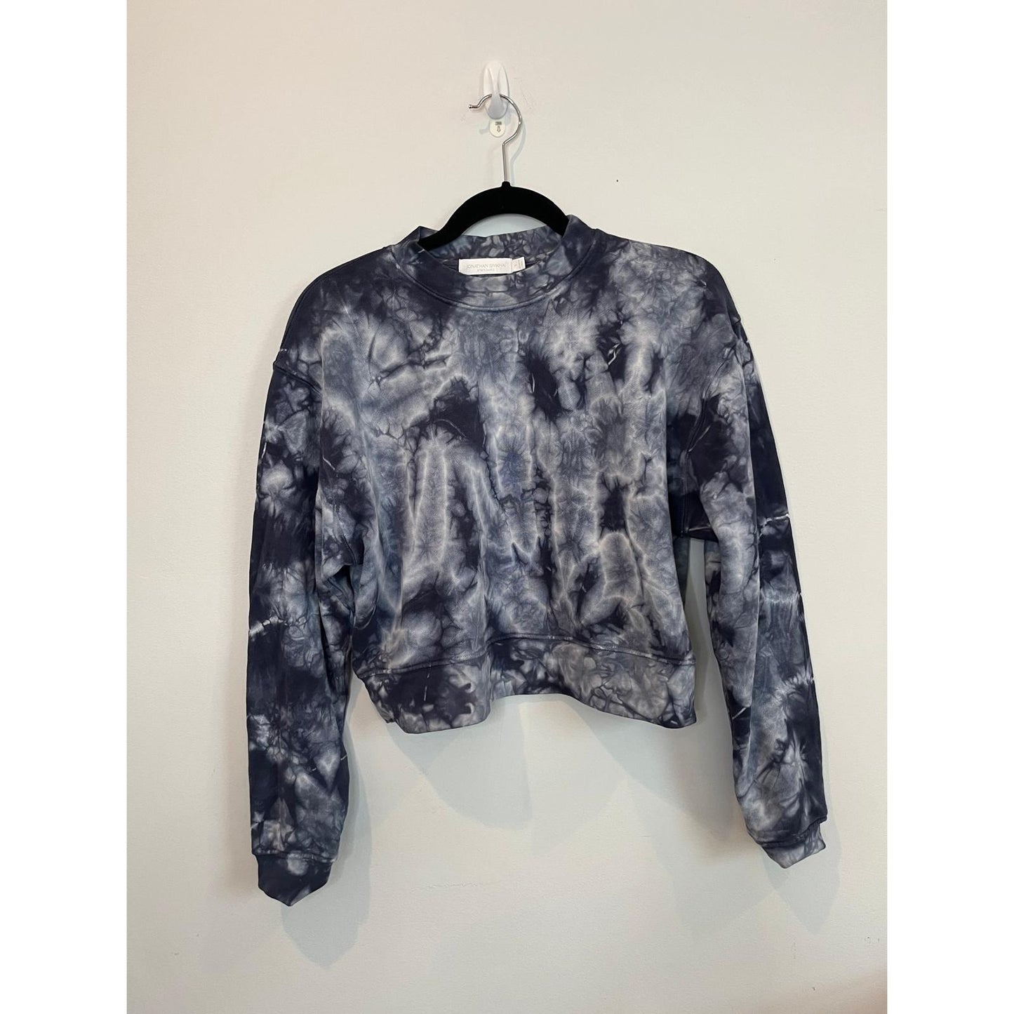 Jonathan Simkhai Standard Sweatshirt Women S Blue Tie Dye Cropped Pullover