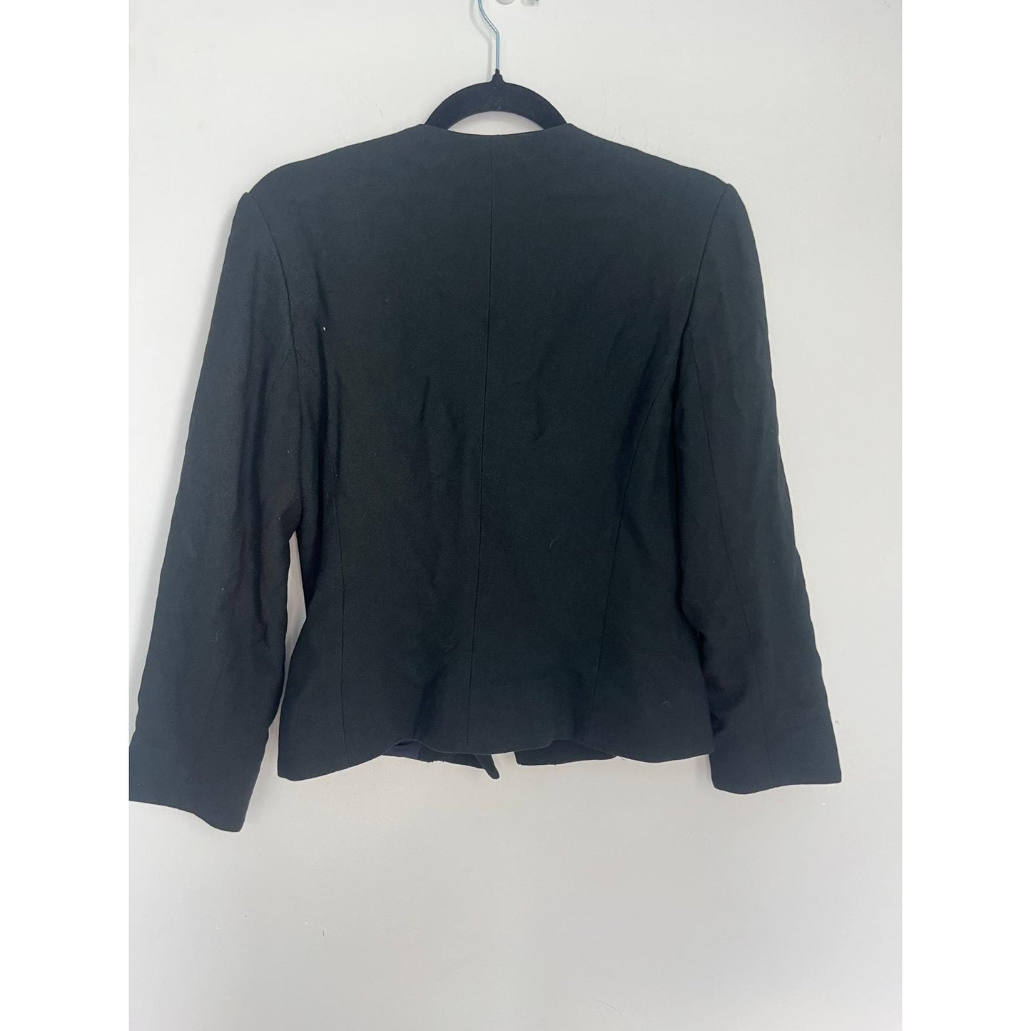 Oleg Cassini Blazer Jacket Women 8 Black Asymmetrical Button Front