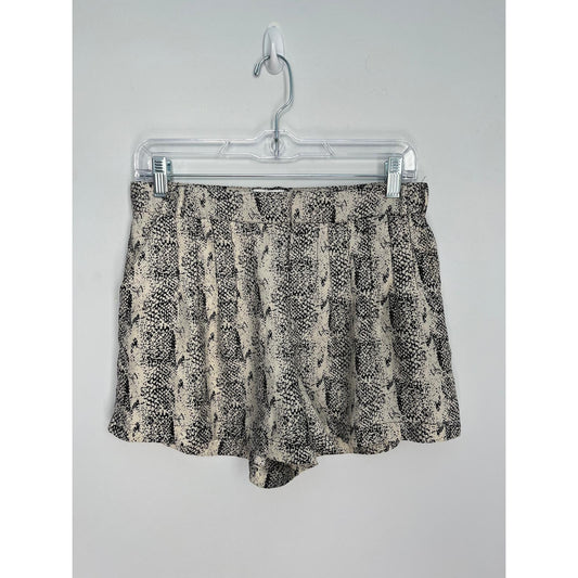 Parker Silk Lounge Shorts Women S Black White Animal Print Pull On