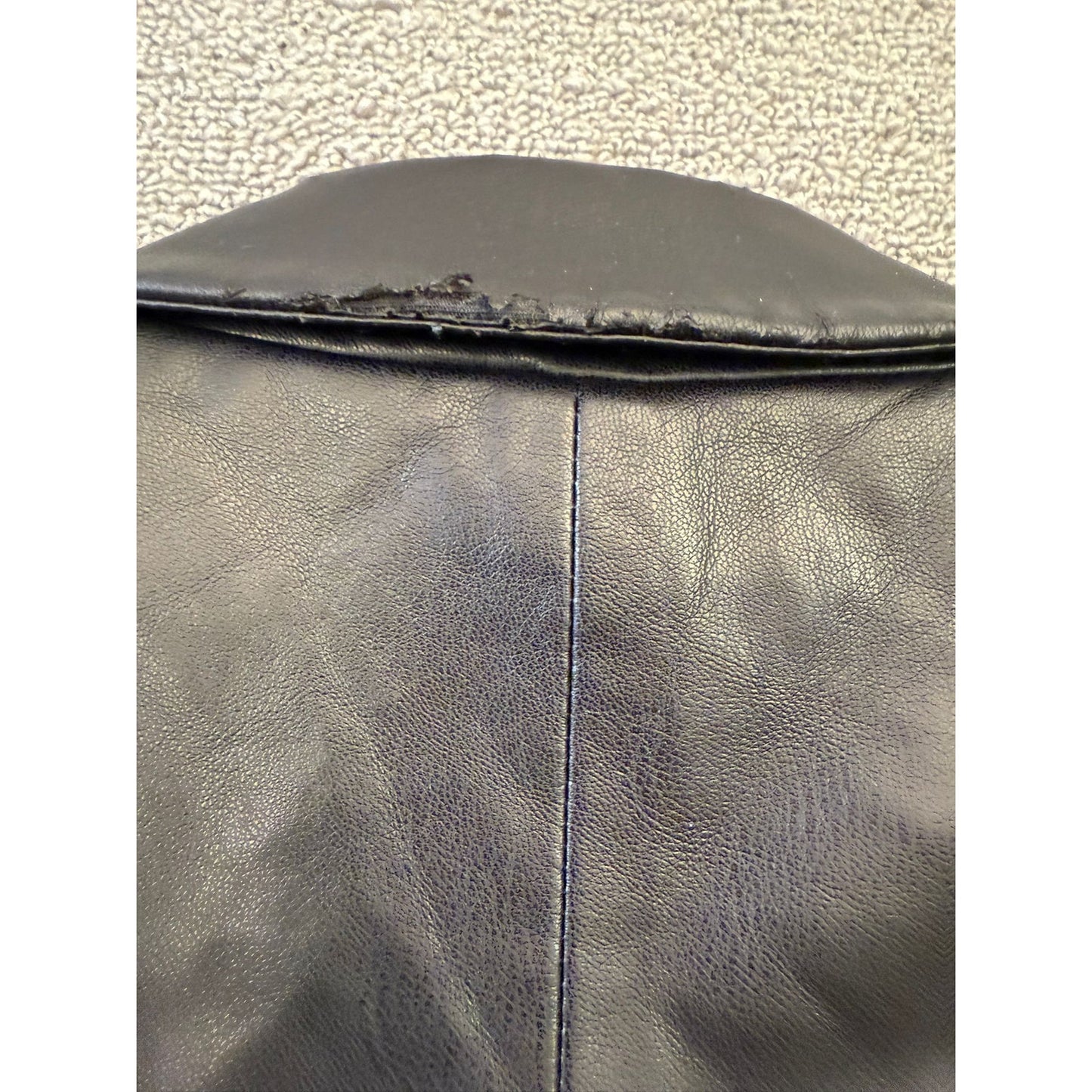 ZARA Women's Medium Black Faux Leather Blazer Double Button