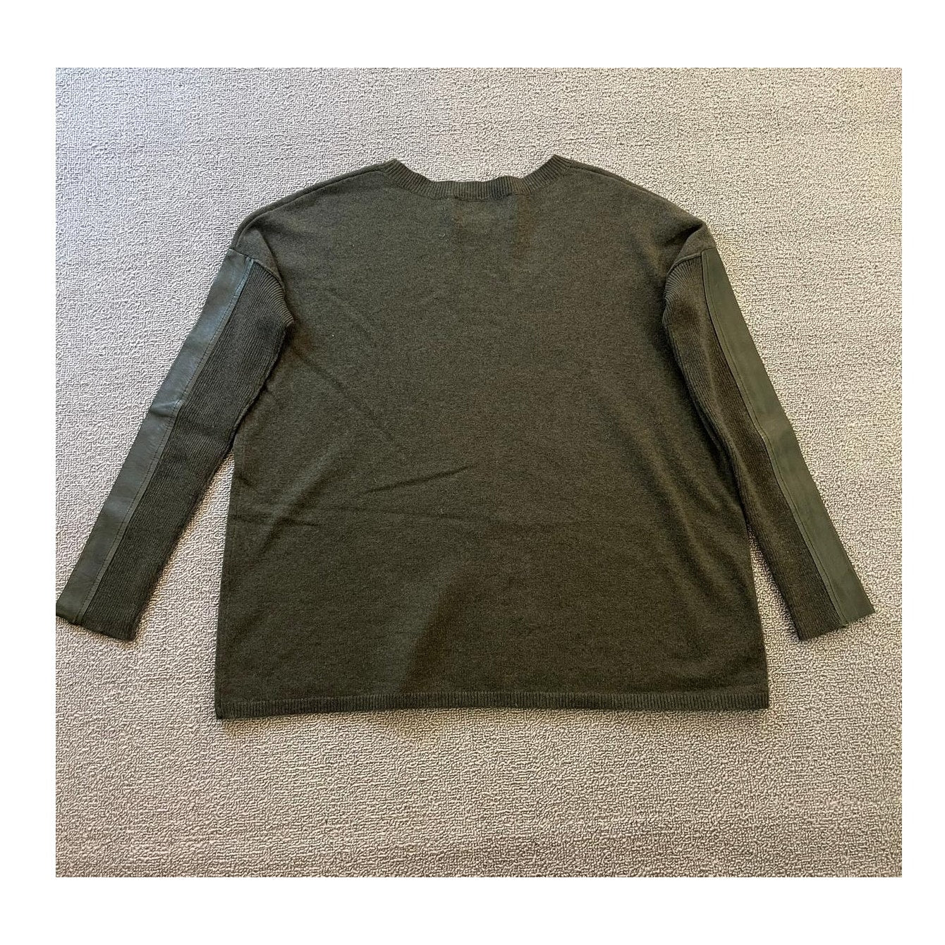 Brochu Walker Womens S Olive Green Long Sleeve Knit Sweater Top
