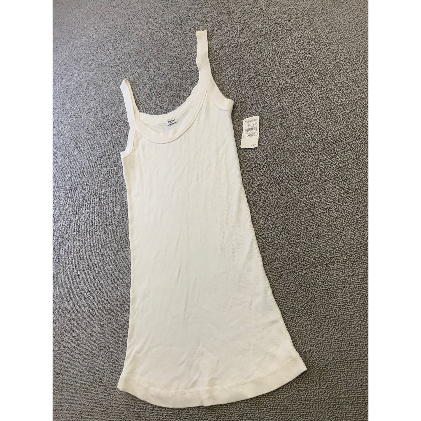 Splendid Women's Large White Ribbed Tank Top Sleeveless Shirt