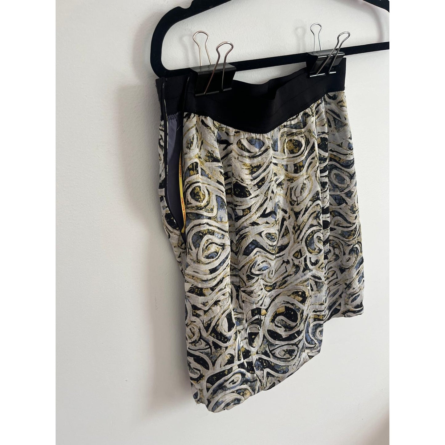 Catherine Malandrino Mini Skirt Womens 2 Draped Abstract Print High Waist