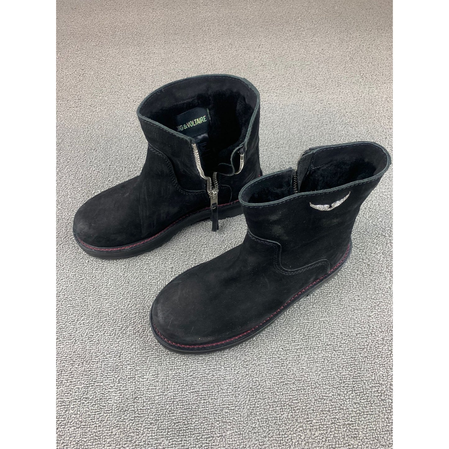 Zadig & Voltaire Women's 38 Black Leather Ankle Boots