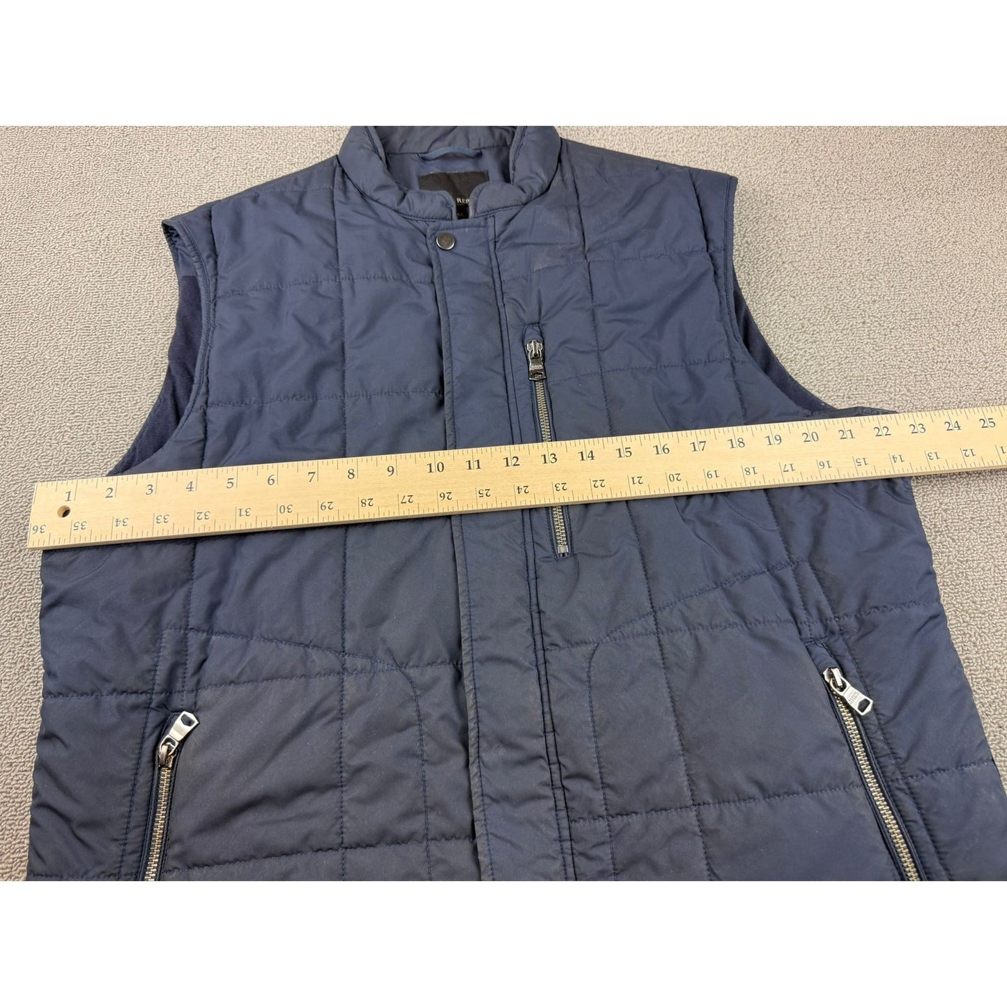 Banana Republic Men Large Navy Blue Insulated Quilted Puffer Vest Jacket