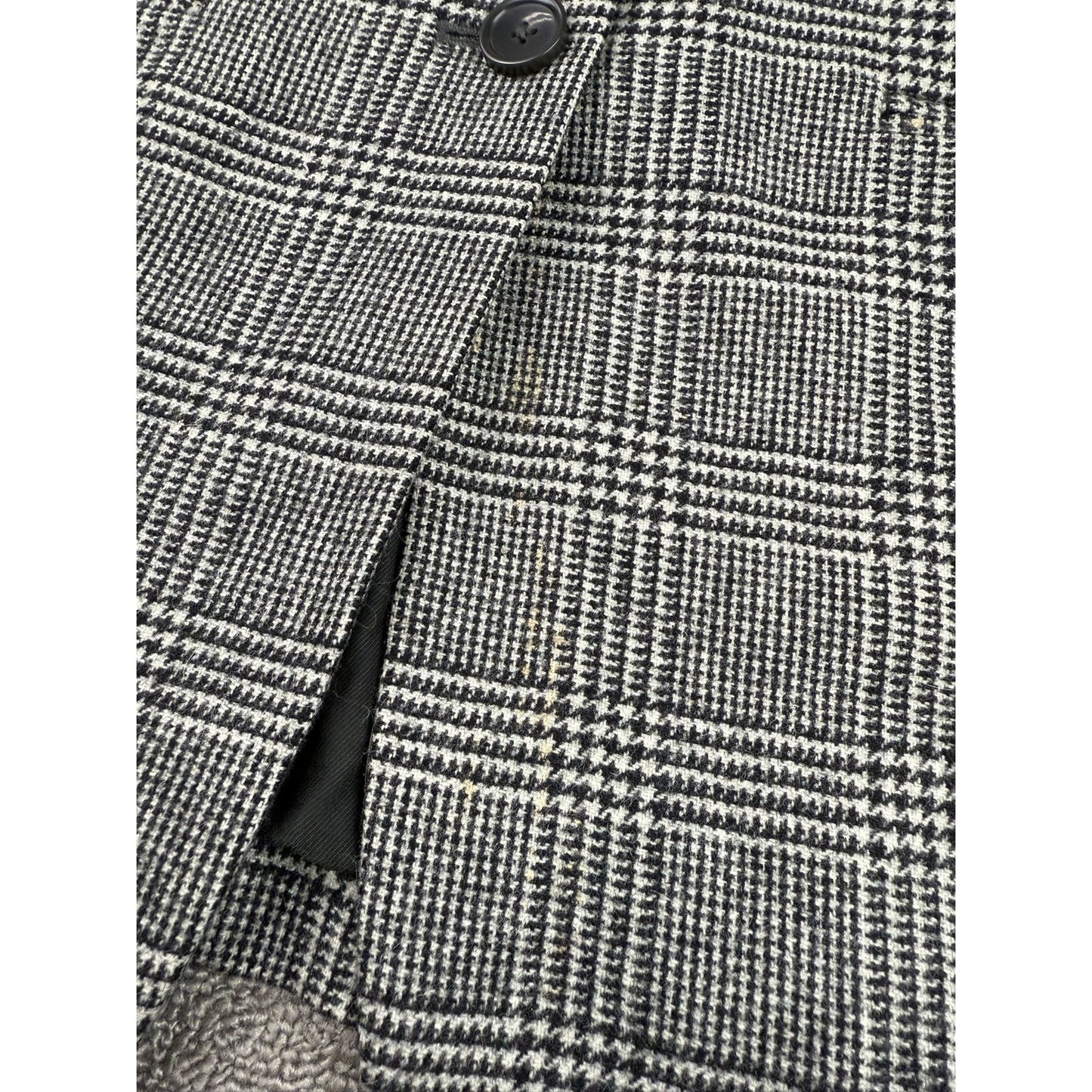 Everlane Women's 6 Black And White Plaid Wool Blend Blazer