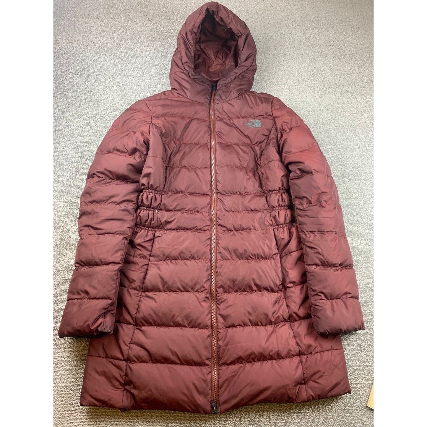 The North Face Women's Small Burgundy Red Hooded Puffer Down Jacket