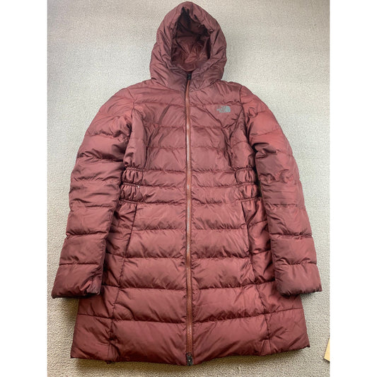 The North Face Women's Small Burgundy Red Hooded Puffer Down Jacket
