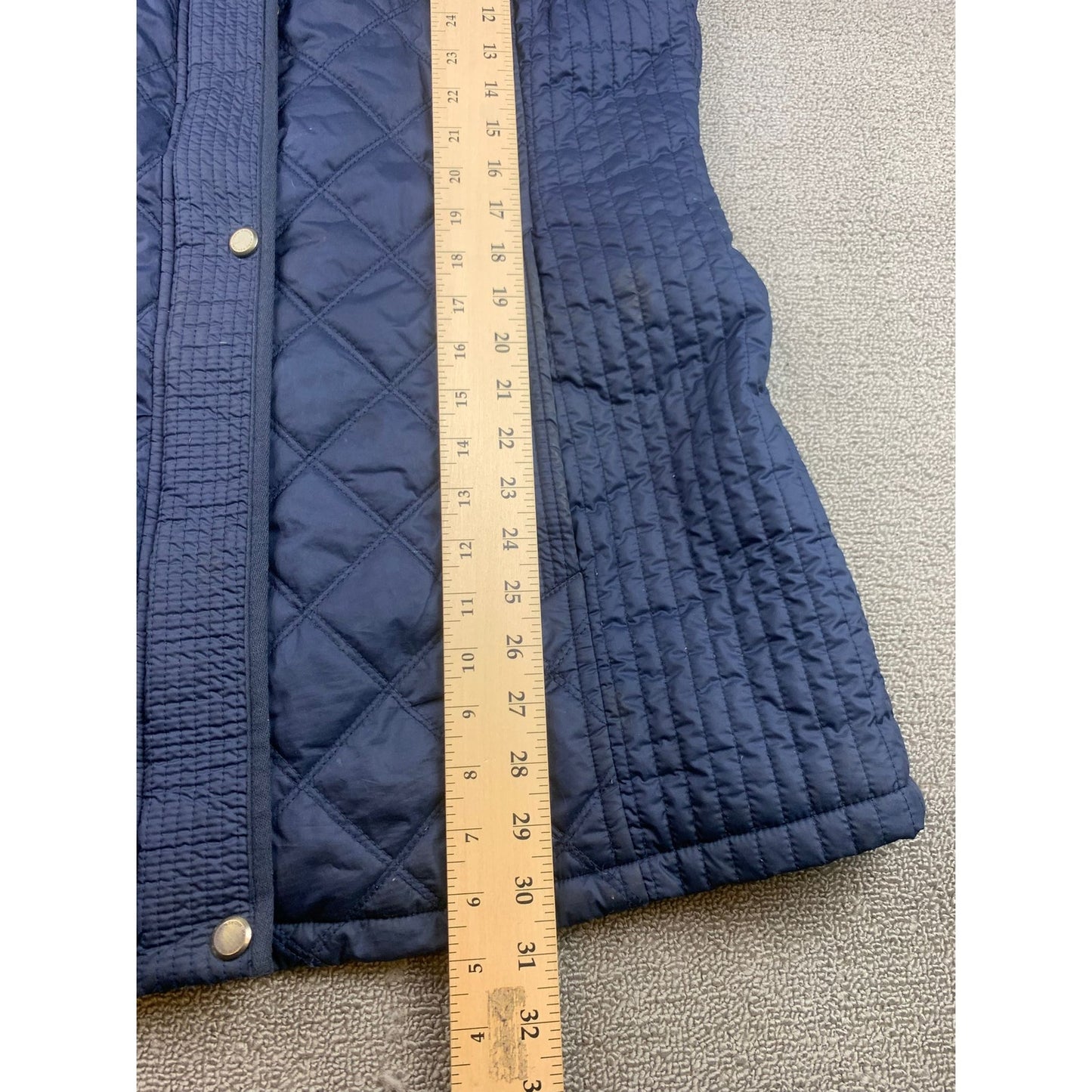 Andrew Marc New York Womens Large Blue Down Quilted Puffer Coat