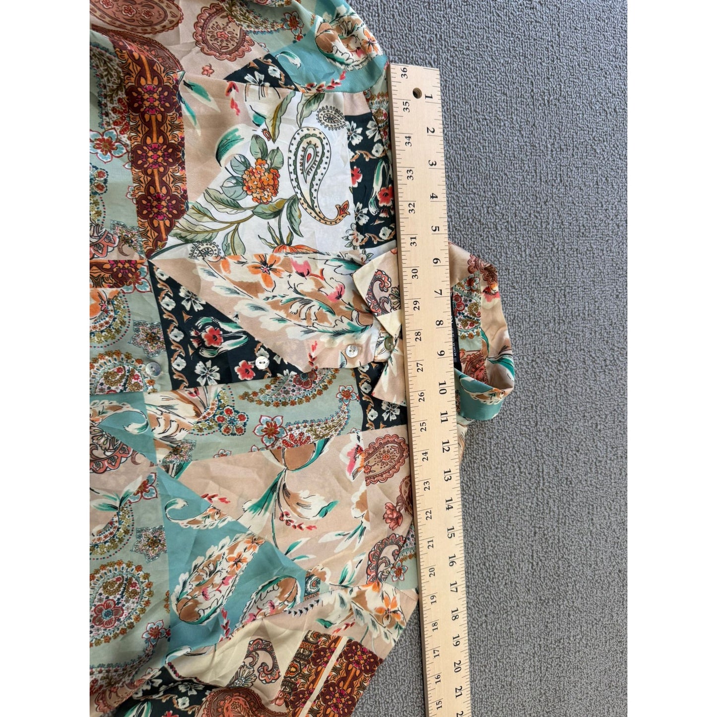 Zara Women's XS Multi-Color Long Sleeve Paisley Boho Button Shirt