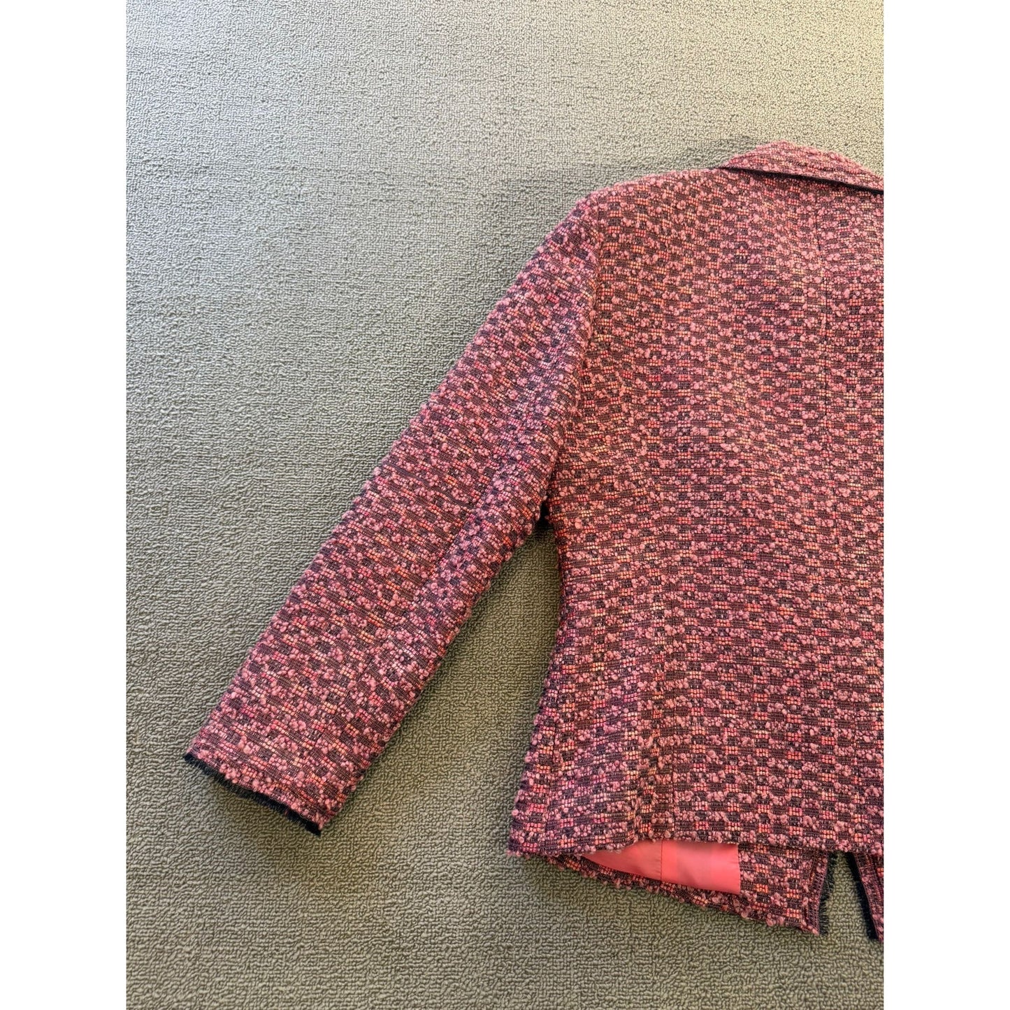 Emanuel Ungaro Size 14 Womens Pink Tweed Blazer Jacket