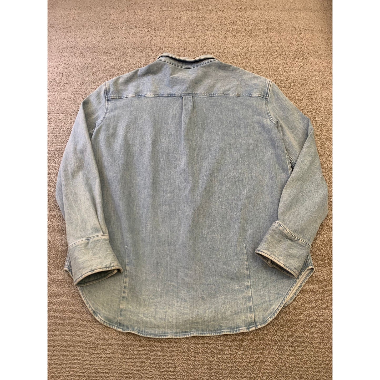 Another Tomorrow Women's Large Light Blue Italian Denim Shirt