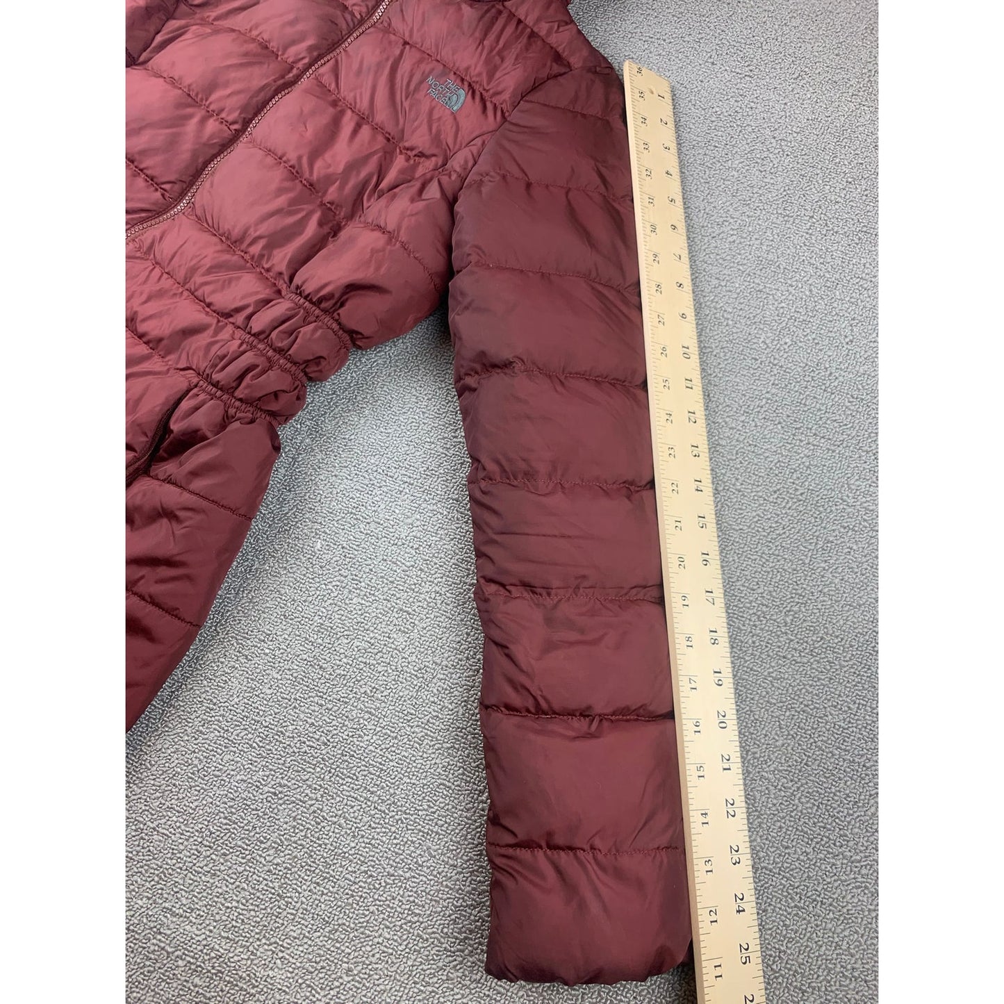 The North Face Women's Small Burgundy Red Hooded Puffer Down Jacket